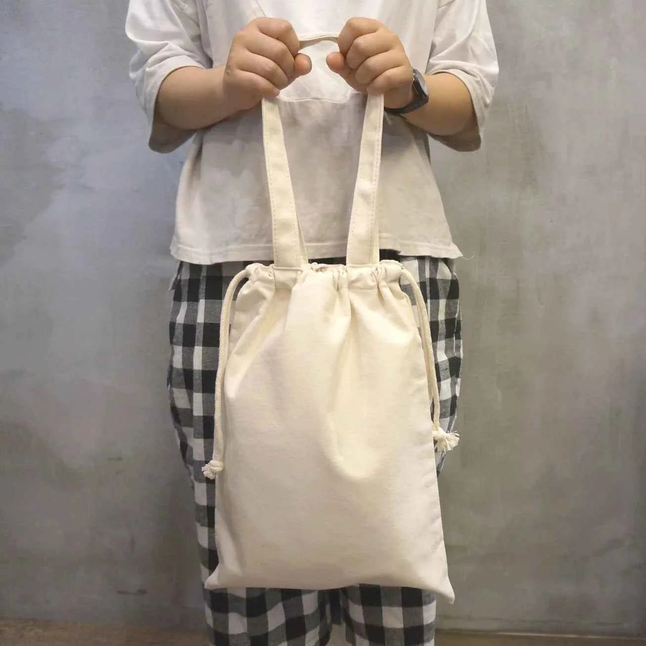 肩背束口袋｜帆布客製印刷束口背袋・支援客製印刷